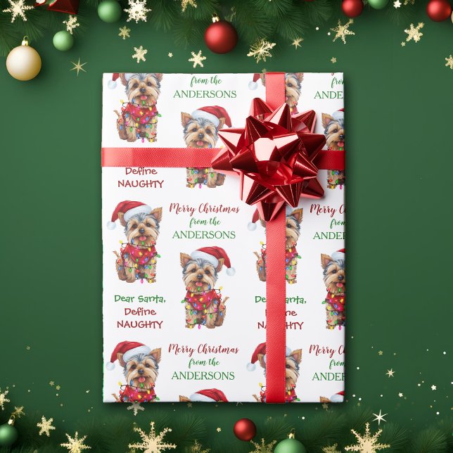 Papel De Regalo Definir a los Navidades de Santa Yorkie (Subido por el creador)