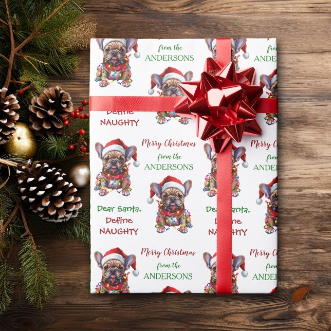 Papel De Regalo Definir Navidades de Naughty Santa Frenchie (Subido por el creador)