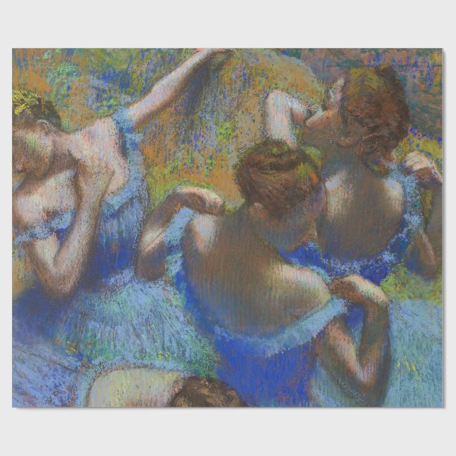 Papel De Regalo Degas Blue Dancers Pastel Fine Art Masterpiece (Superficie plana)