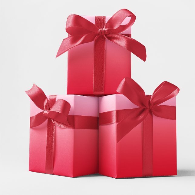 Papel De Regalo Degradado de rosa a rojo (Pink to Red Ombre Wrapping Paper)