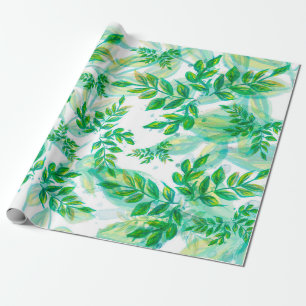 Papel De Regalo Deja la planta natural de patrón verde