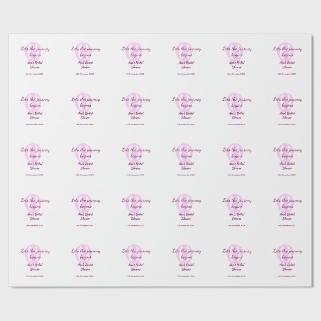 Papel De Regalo deja que comience el viaje despedida de soltera añ (Superficie plana)