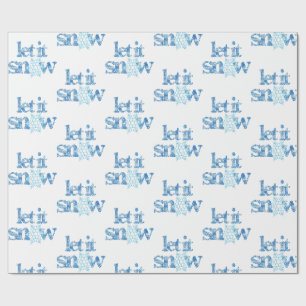 Papel De Regalo DEJA QUE NIEVE copos de nieve azules país de las m