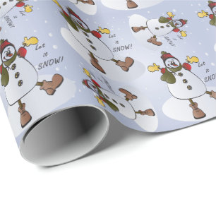 Papel De Regalo Dejáis le nevar navidad del muñeco de nieve