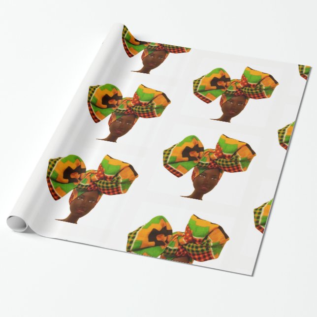 Papel de regalo del abrigo de la cabeza de (Desenrollado)