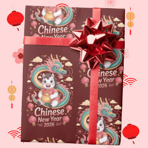 Papel de regalo del Año Nuevo Chino del Caballo