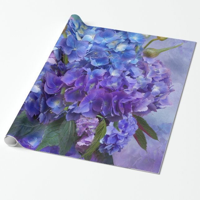 Papel de regalo del arte del ramo del Hydrangea (Desenrollado)