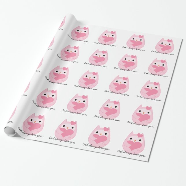 Papel De Regalo Del búho amor siempre usted (Desenrollado)
