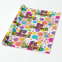 Papel de regalo del chapoteo de Eid Mubarak