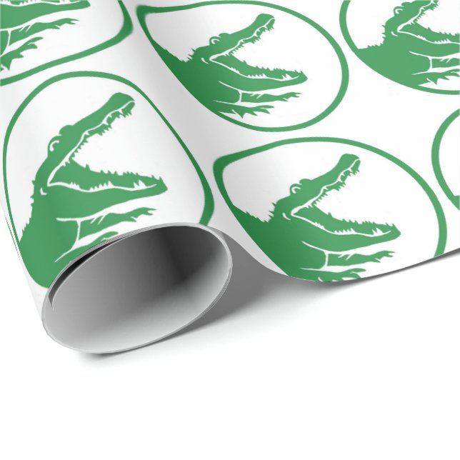 Papel de regalo del cocodrilo (Esquina del rollo)