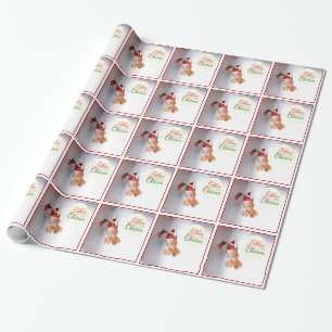 Papel de regalo del colibrí de las Felices Navida