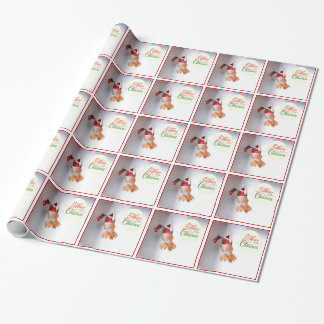 Papel de regalo del colibrí de las Felices Navidad