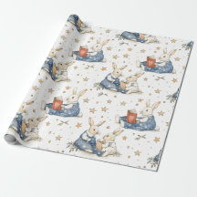 Papel de regalo del conejo de cuento antes de dorm