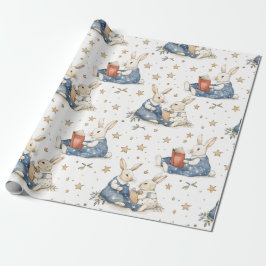 Papel de regalo del conejo de cuento antes de dorm