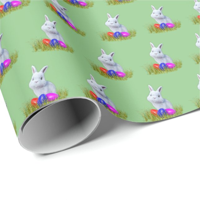 Papel de regalo del conejo de Pascua lindo (Esquina del rollo)