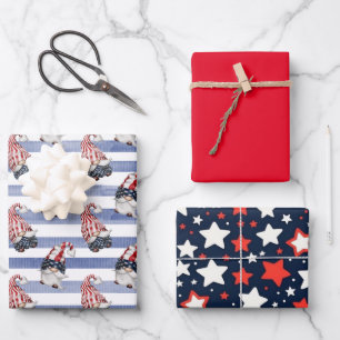 Papel de regalo del Cuatro de Julio Hoja plana jue
