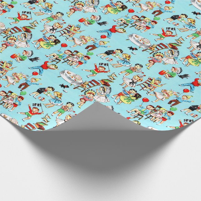 papel de regalo del cumpleaños de los niños de los (Esquina)