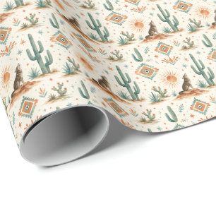 Papel de regalo del desierto del coyote del suroes