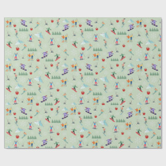 Papel de regalo del Día de Esquí