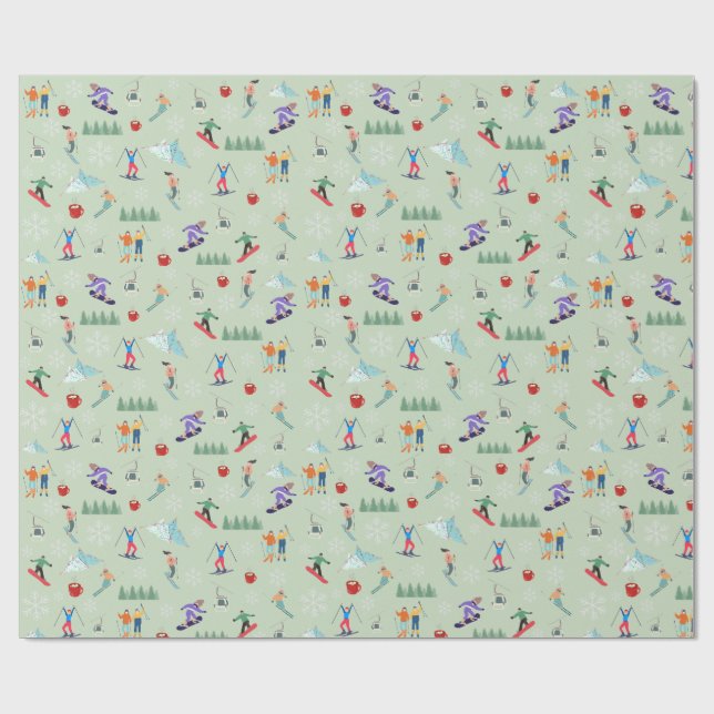 Papel de regalo del Día de Esquí (Superficie plana)