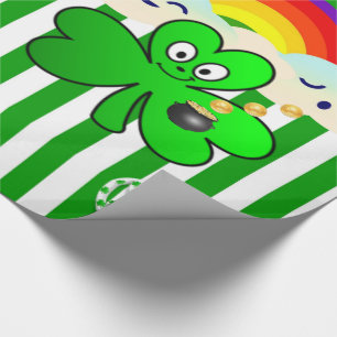Papel de regalo del Día de San Patricio Trébol