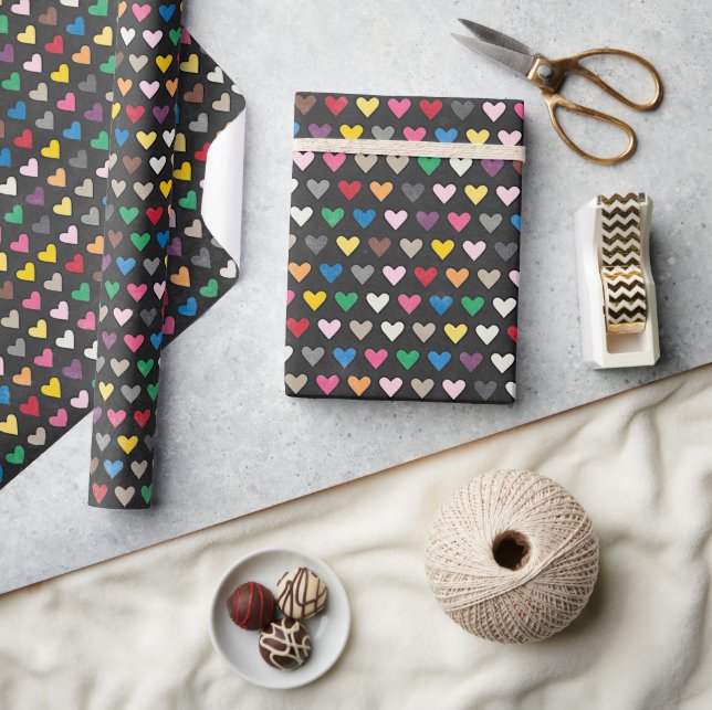 Papel de regalo del Día de San Valentín con estamp (Artesanía)