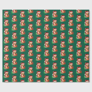 Papel de regalo del dragón de Navidad