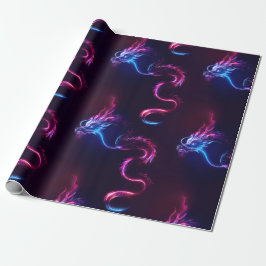 Papel de regalo del dragón neón