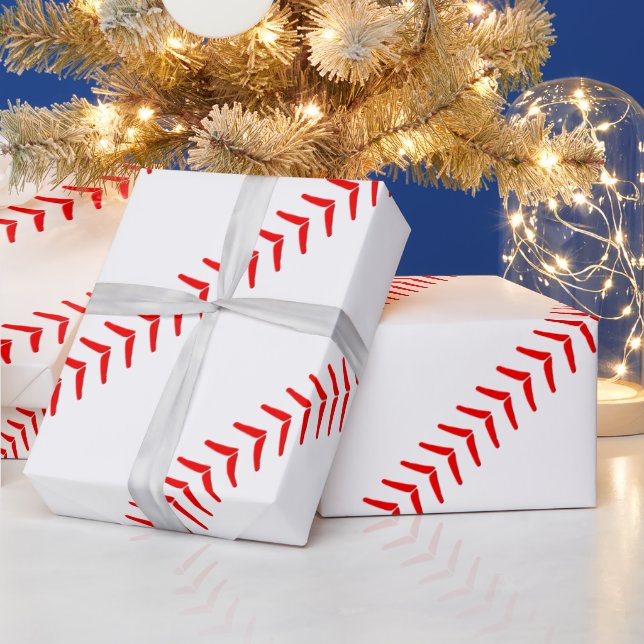 Papel de regalo del Fiesta de béisbol Seams Stitch (Vacaciones)