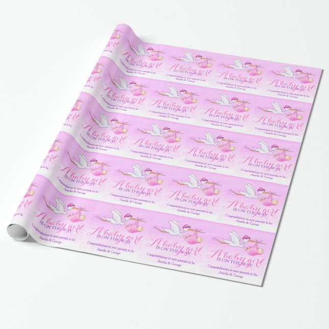 Papel de regalo del modelo del arte de la cigüeña (Desenrollado)