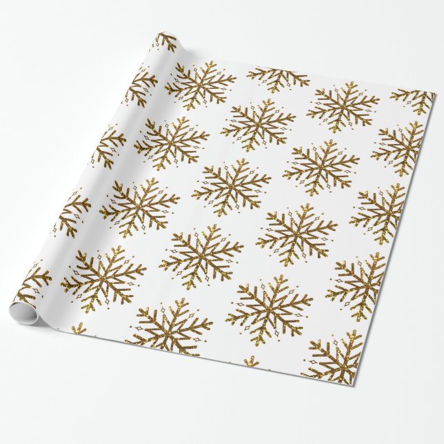 Papel de regalo del navidad de los copos de nieve (Desenrollado)