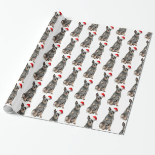Papel de regalo del navidad del perro del ganado