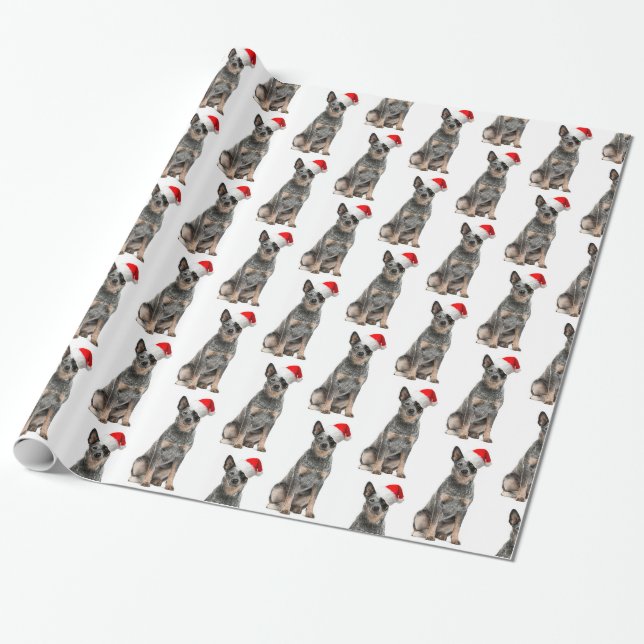 Papel de regalo del navidad del perro del ganado (Desenrollado)