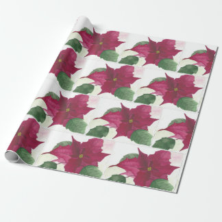 Papel de regalo del navidad del Poinsettia