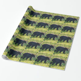 Papel de regalo del oso papá negro
