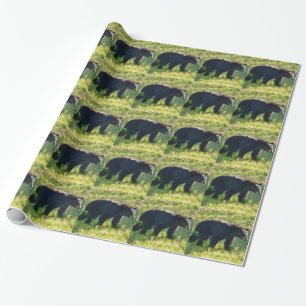 Papel de regalo del oso papá negro