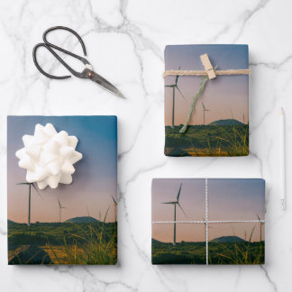 Papel de regalo del parque eólico de Jeju