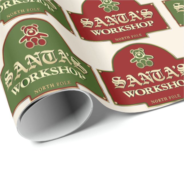 Papel de Regalo del Taller de Santa (Esquina del rollo)