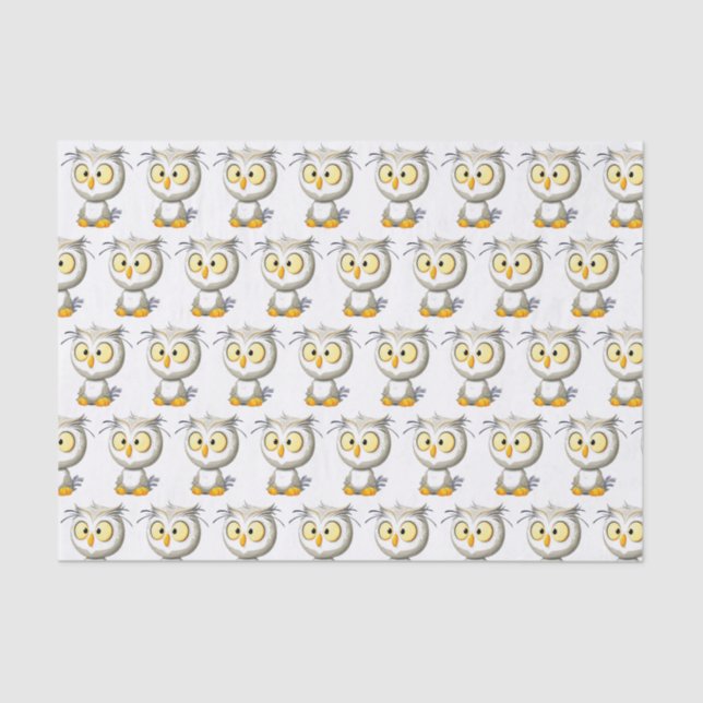 Papel de regalo del tejido de Baby Shower del búho (Anverso)