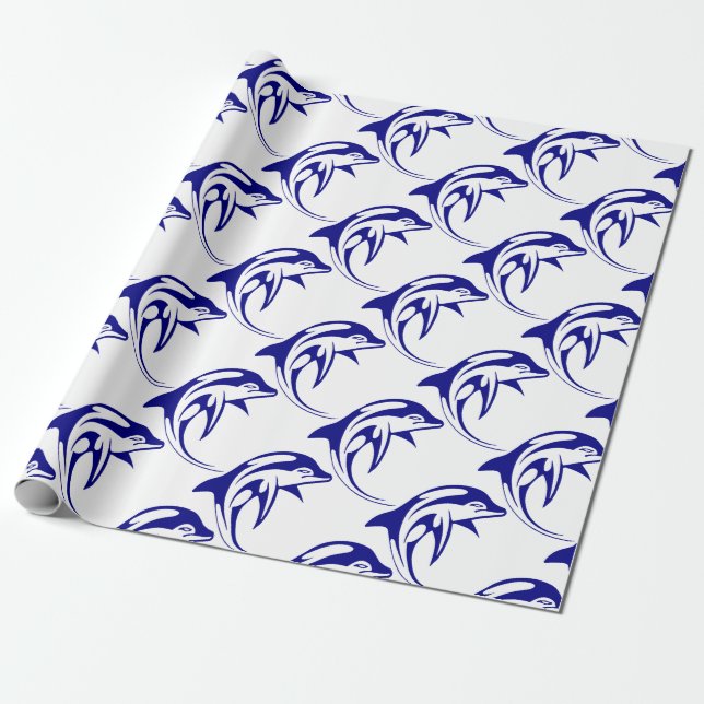 Papel De Regalo Delfín azul (Desenrollado)