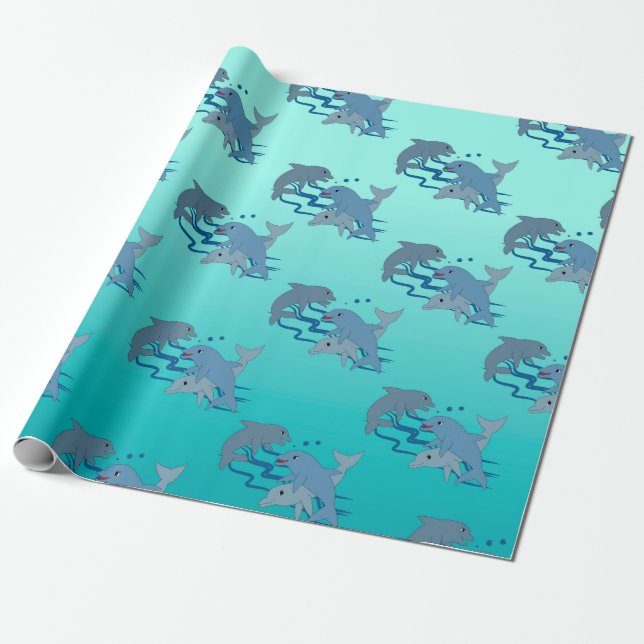 Papel De Regalo Delfines (Desenrollado)