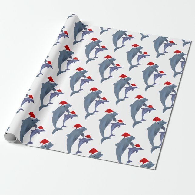 Papel De Regalo delfines santa (Desenrollado)