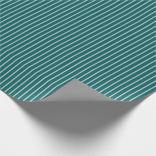 Papel De Regalo Delgadas rayas blancas sobre azul teal oscuro