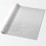 Papel De Regalo Delicada encaje de rosas blancas de color gris pla<br><div class="desc">Papel de envoltura de moda contemporánea. Para cualquier evento como cumpleaños,  aniversario,  nuevo hogar,  retiros de graduación,  navidades,  valentina,  empresa,  bodas de empaquetado,  duchas de novias,  etc</div>