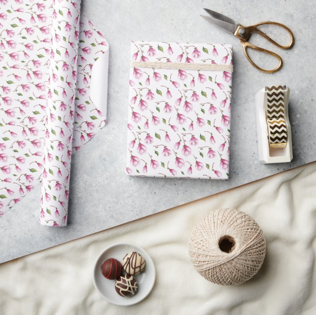 Papel De Regalo Delicada Flor de Magnolia (Artesanía)