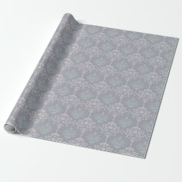 Papel De Regalo Delicada gris gris de la pintura verde de la mezqu