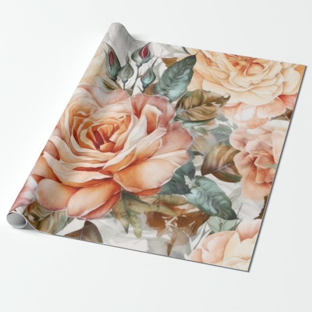 Papel De Regalo Delicada Melocotón (Desenrollado)
