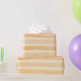 Papel De Regalo Delicadas rayas de acuarela en amarillo naranja