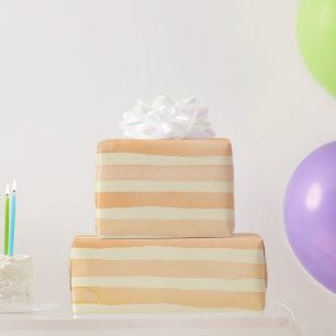 Papel De Regalo Delicadas rayas de acuarela en amarillo naranja