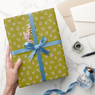 Papel de regalo delicado 'Sprigs' en verde oliva